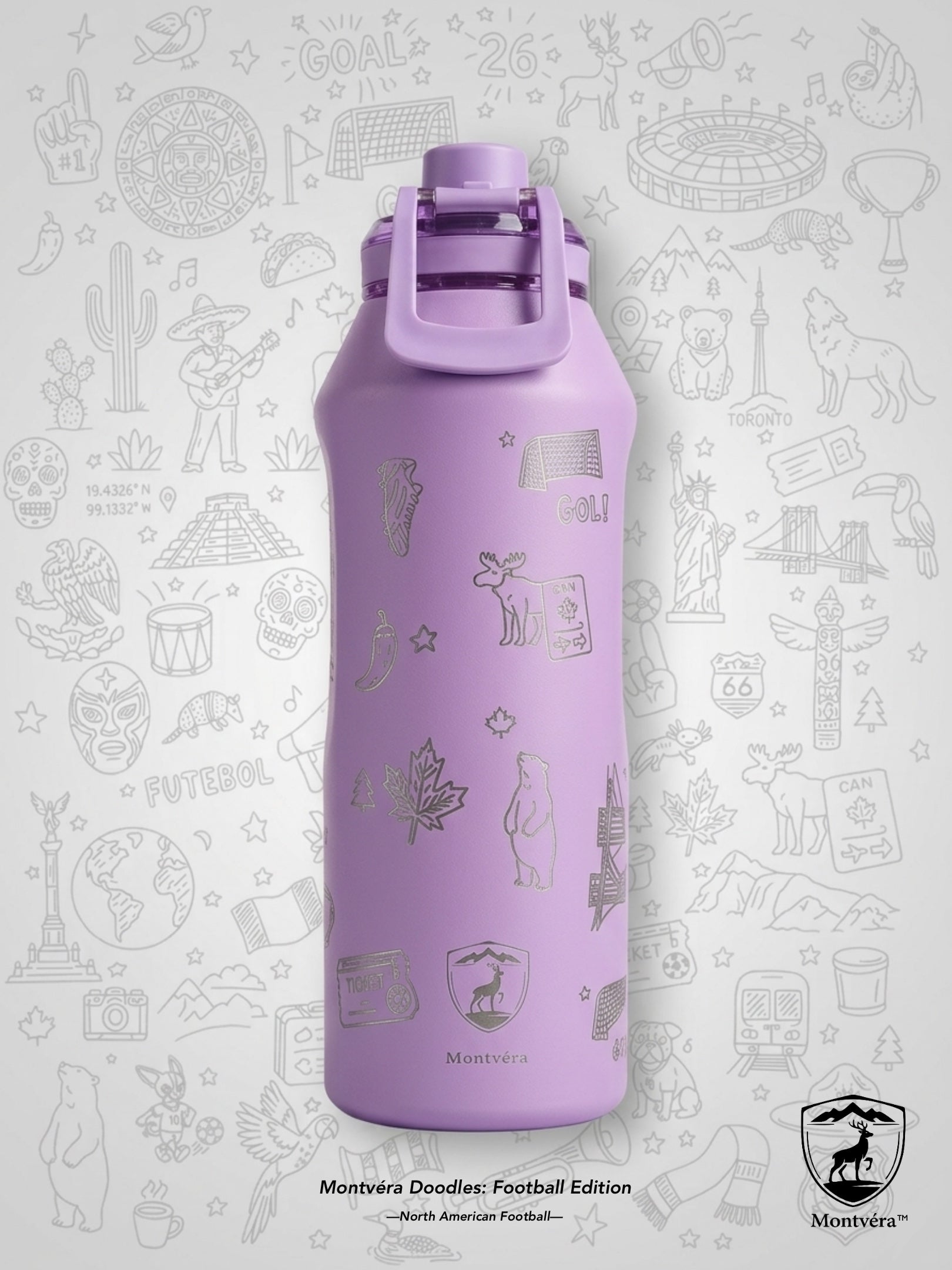 Termo Fútbol Montvéra: Edición Norteamérica | 120ml / 40 oz