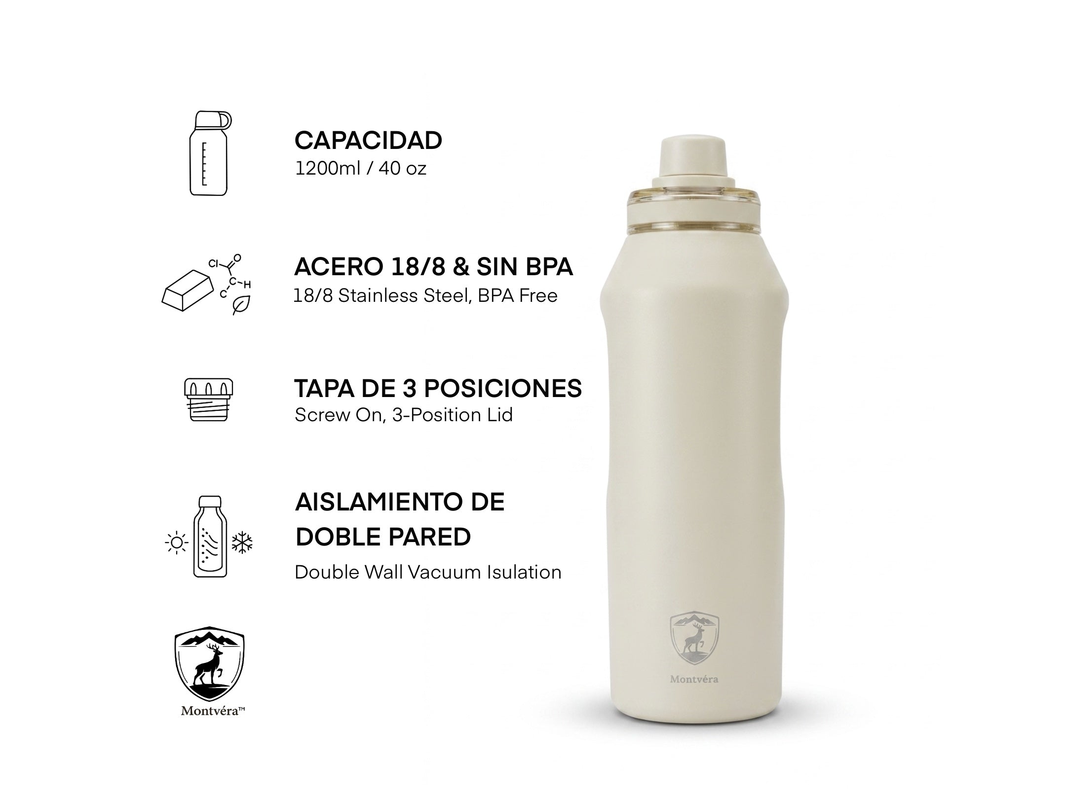 Termo Montvéra Classique Luxury | 1200ml / 40 oz